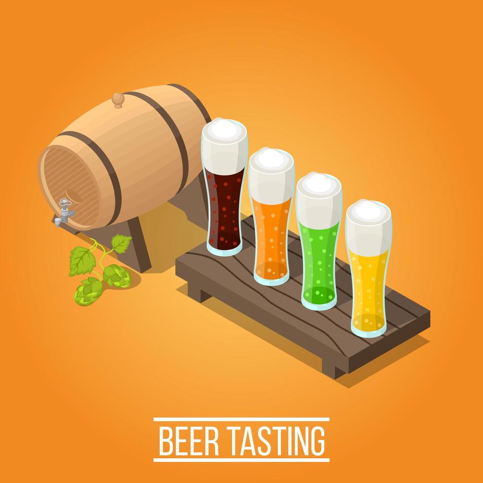 Isometric brewery beers vector