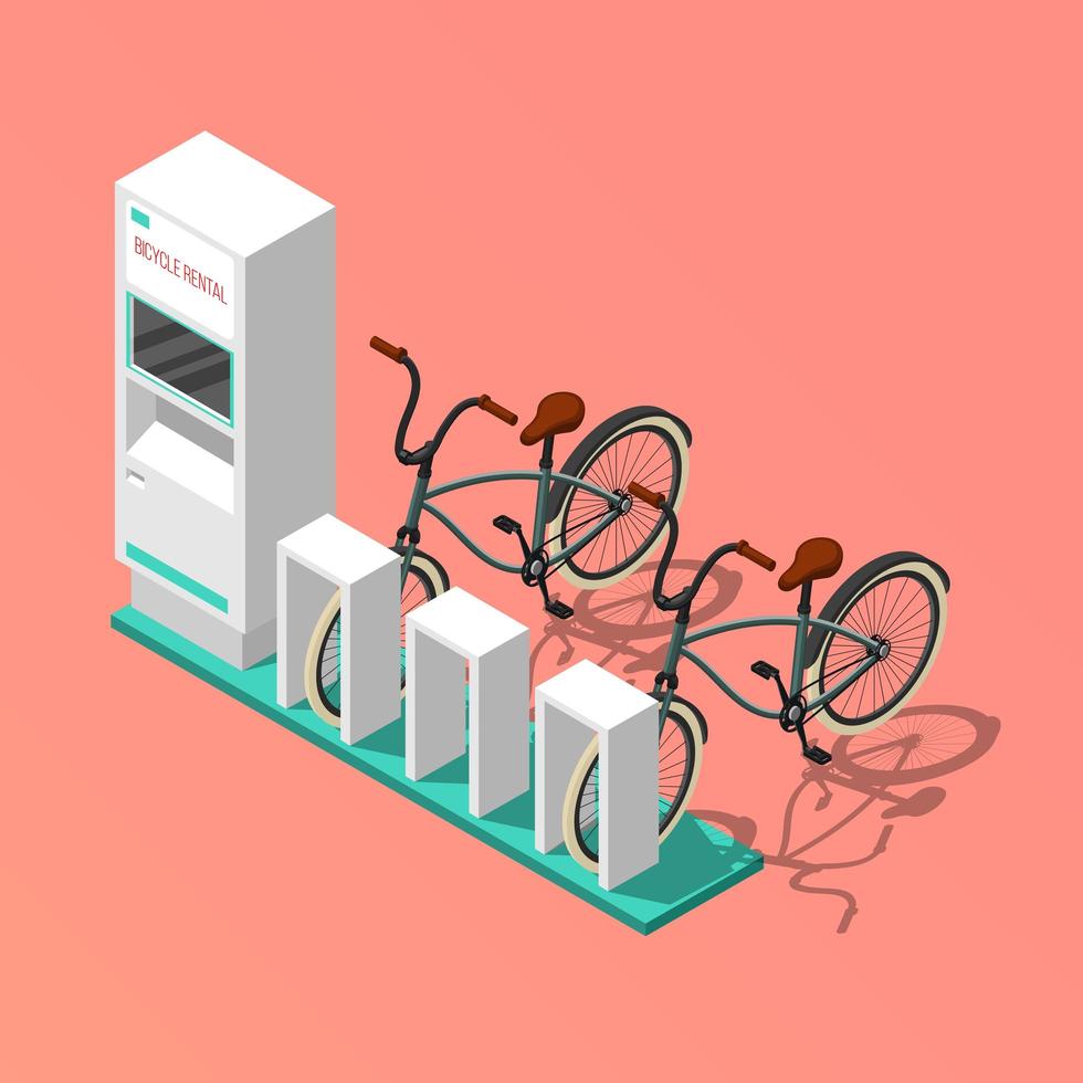 composición isométrica de bicicleta vector