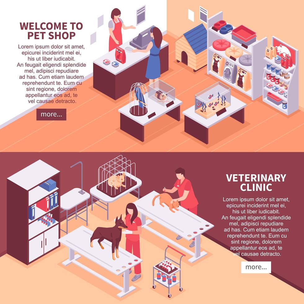 Pet shop banners vector