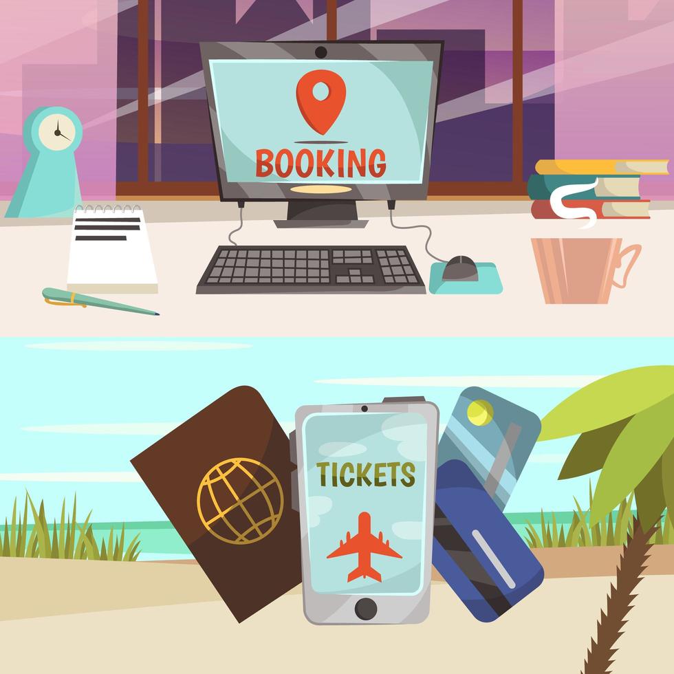 Online booking services banners vector