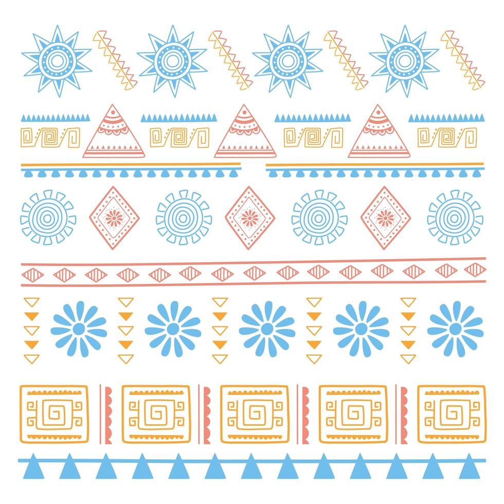 Ethnic handmade. Vintage flower textile background vector