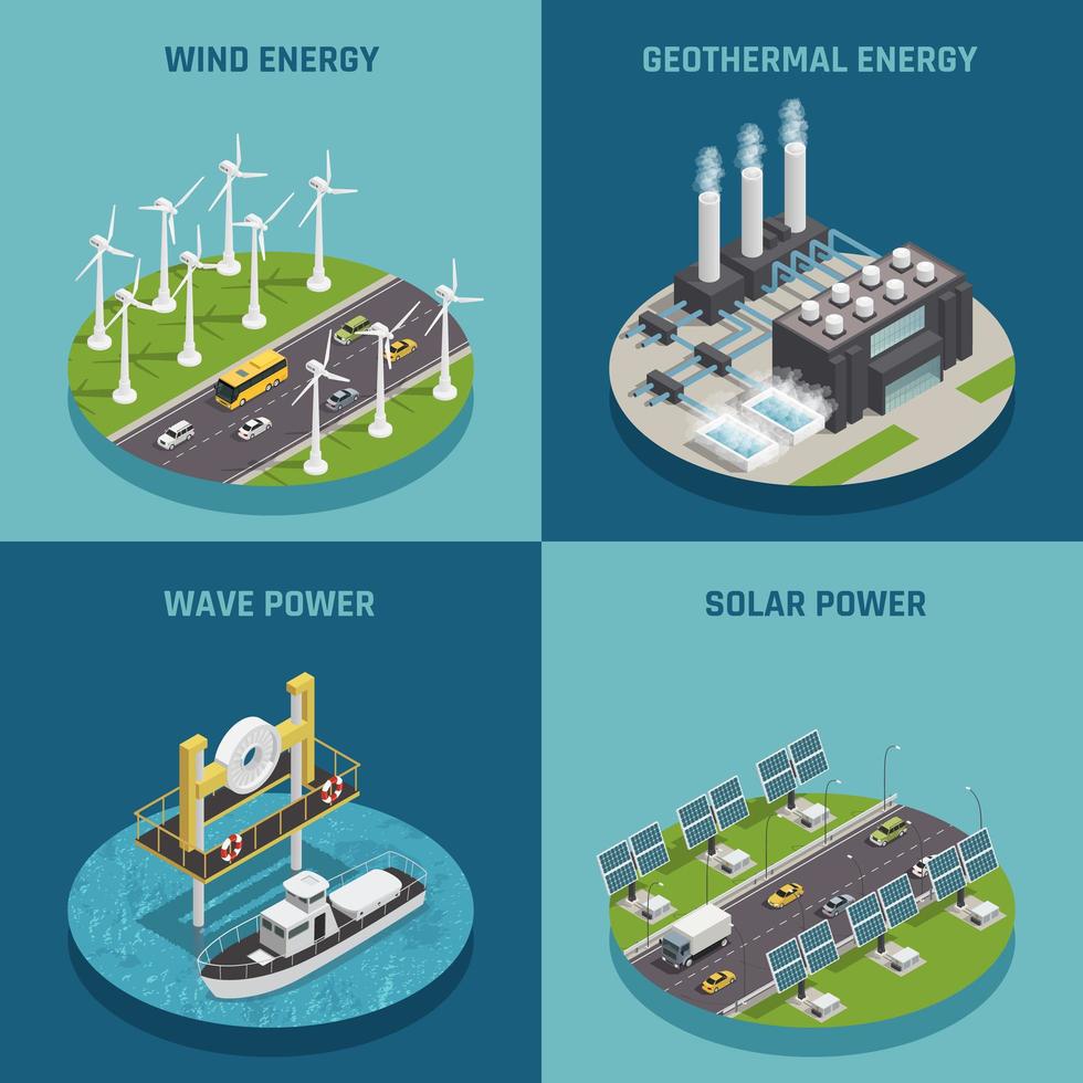 ecología de energía verde isométrica vector