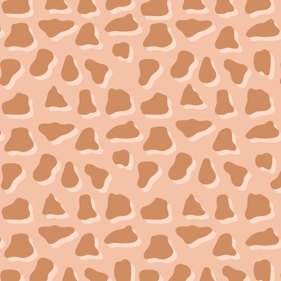 Animal skin print pattern. Brown irregular shadows spots vector