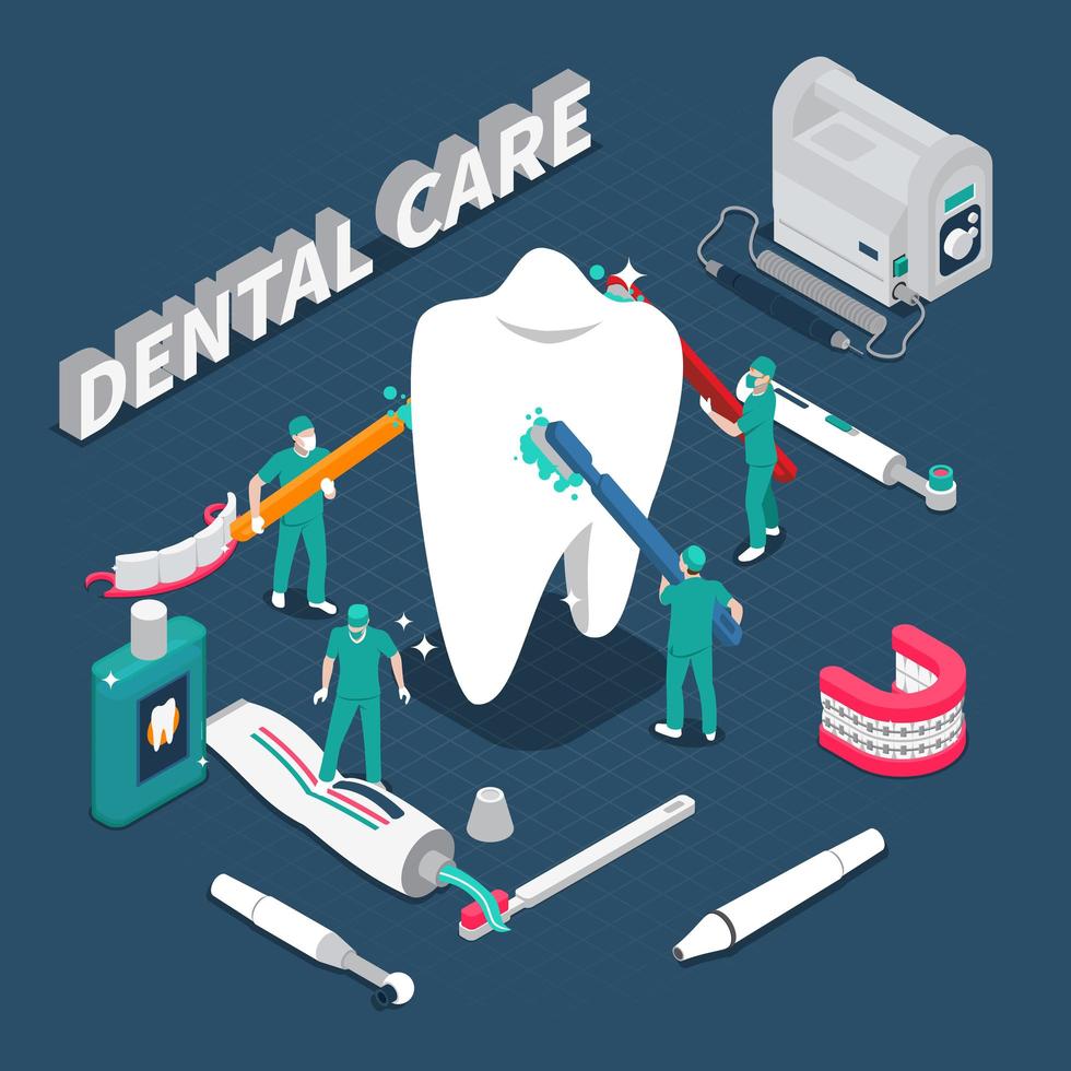 Estomatología Odontología Cuidado dental vector