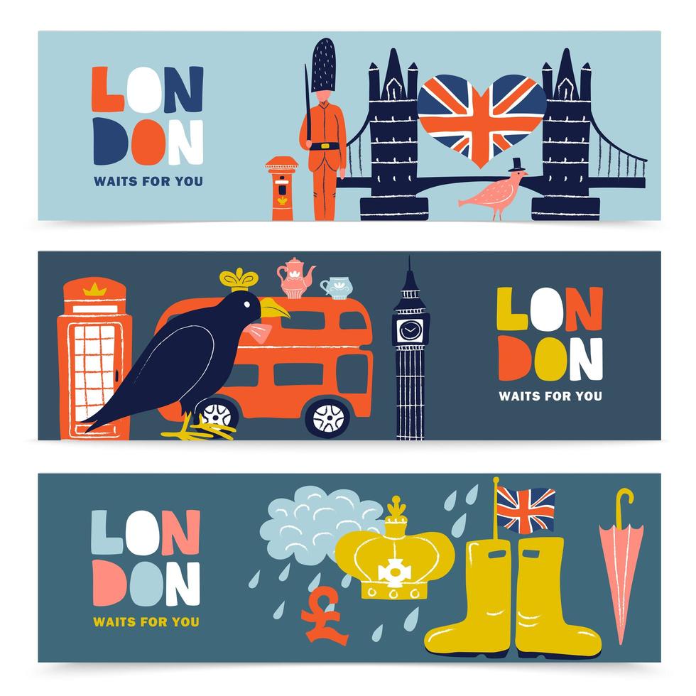 England london banners vector