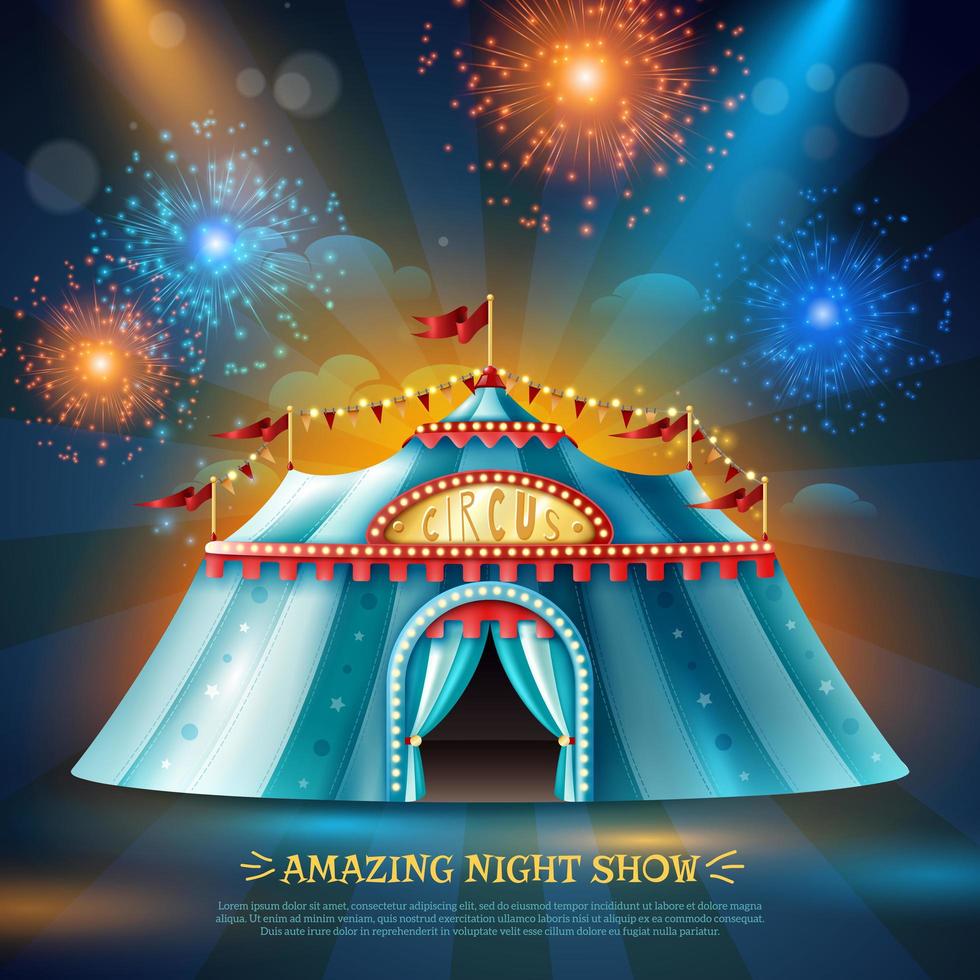 Circus night background vector