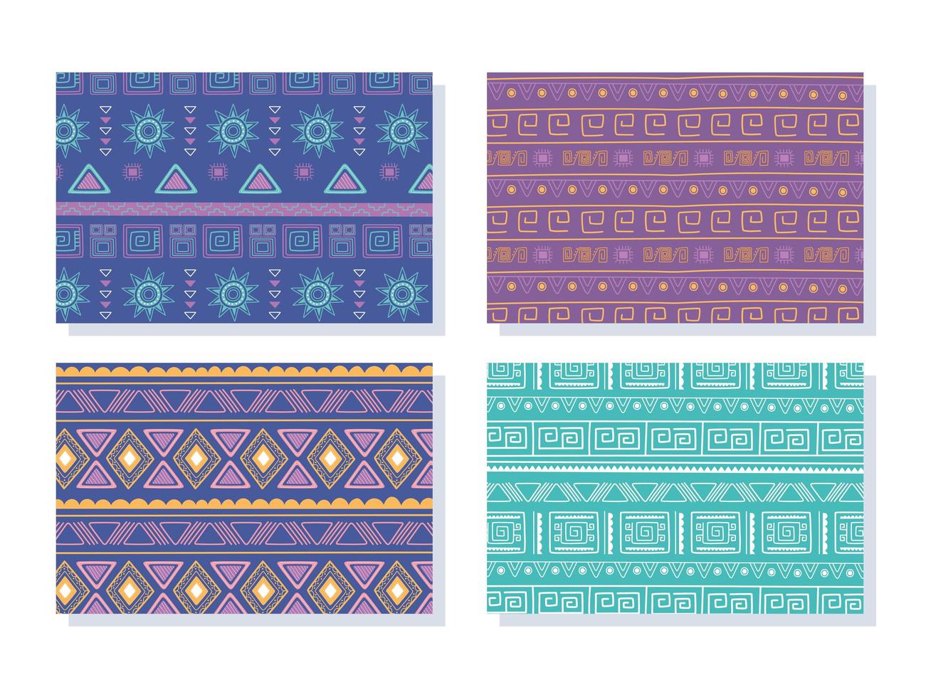 Ethnic handmade. Collection of tribal bohemian patterns vector