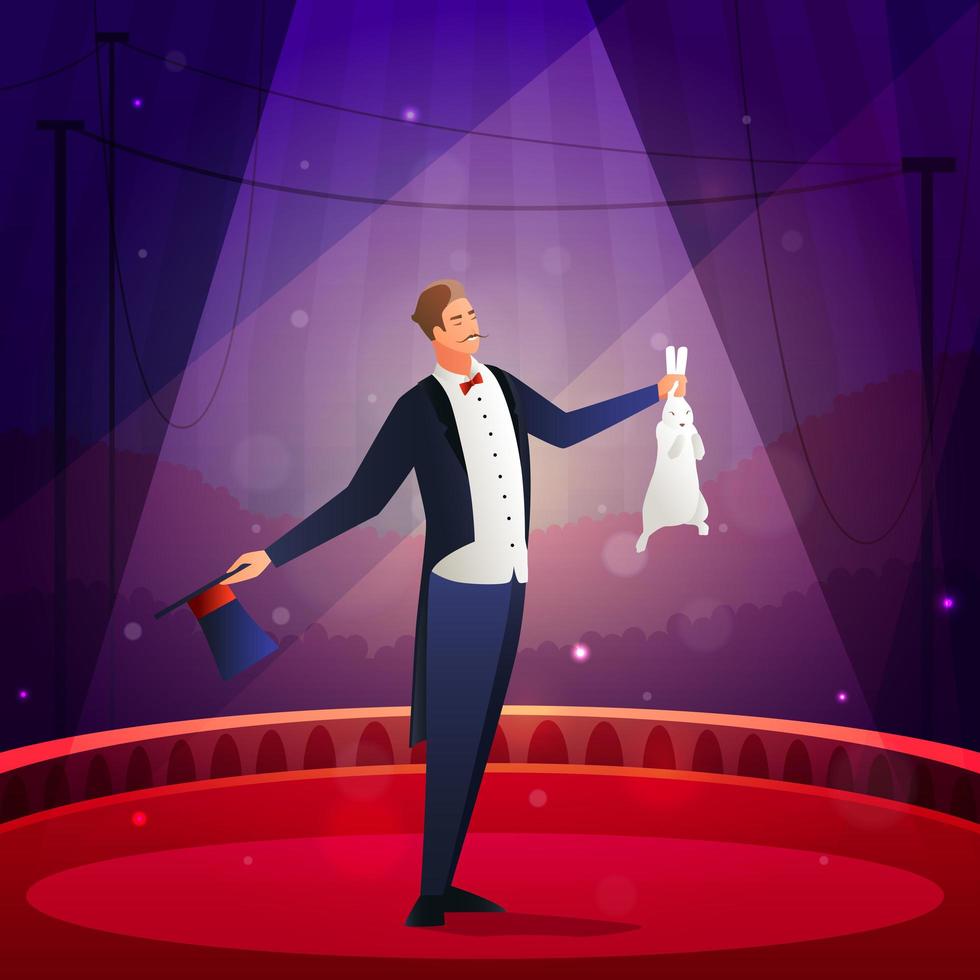 Magic show illusionist  vector