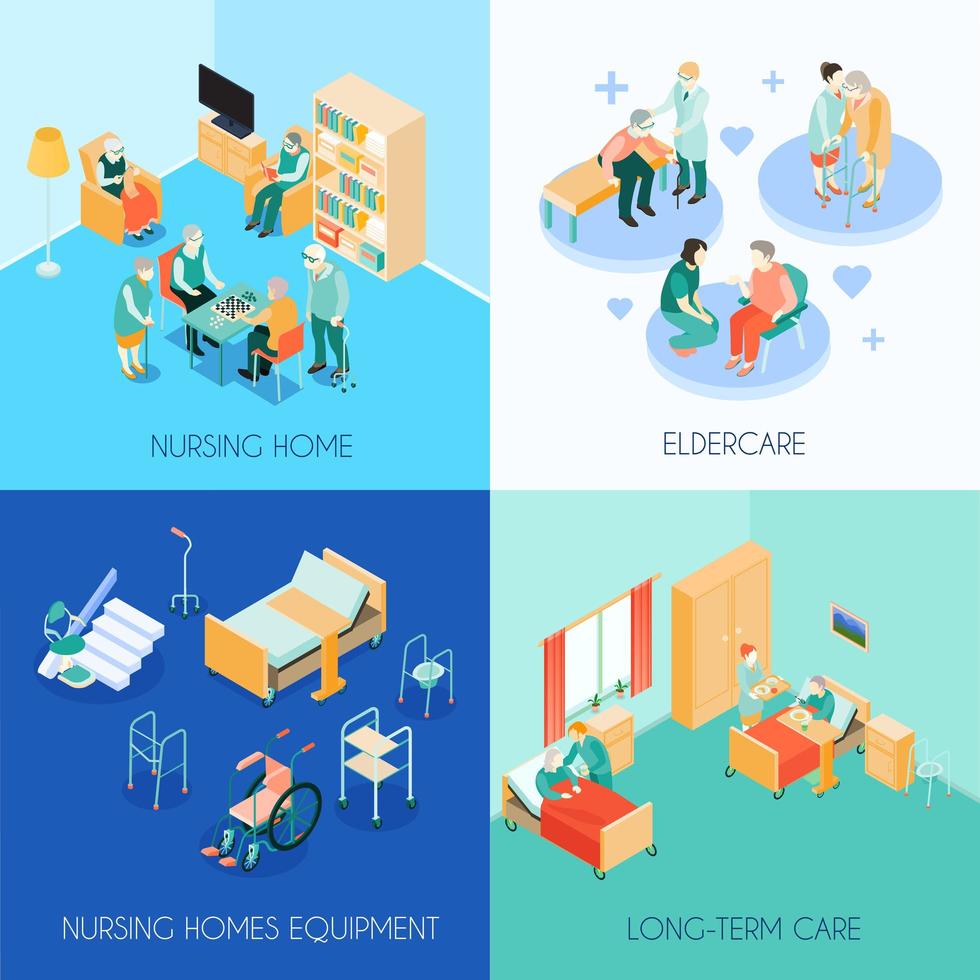 Nursing home set vector