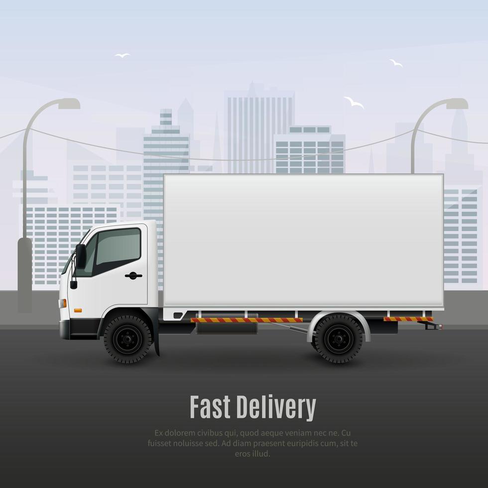 Cargo vehicles realistic composition vector