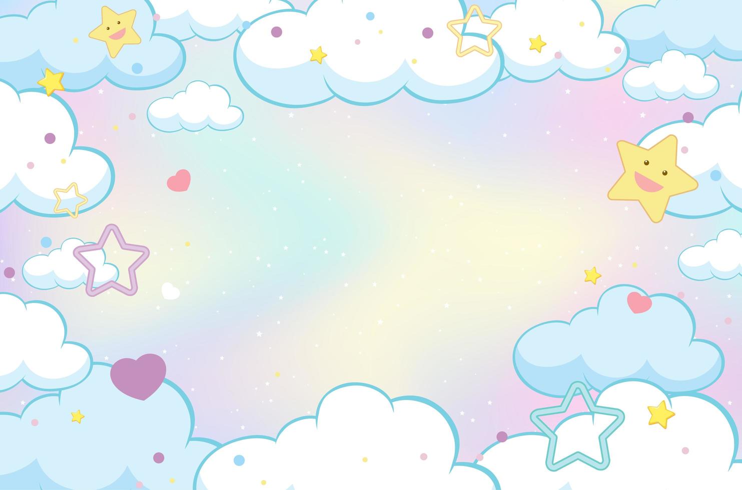 Magic Cloud Pastel Sky Background vector