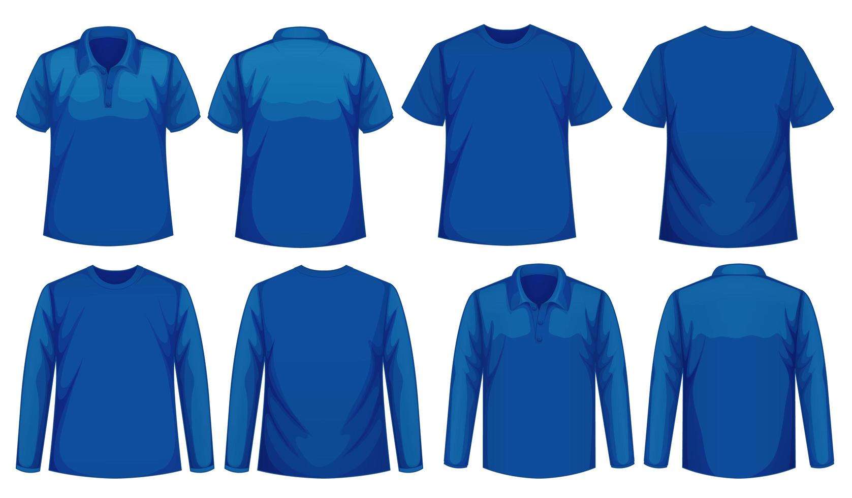 Set of Different Types of Shirt in Same Color vector