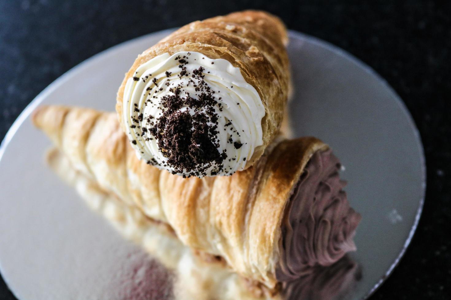 Baked pastry on plate photo