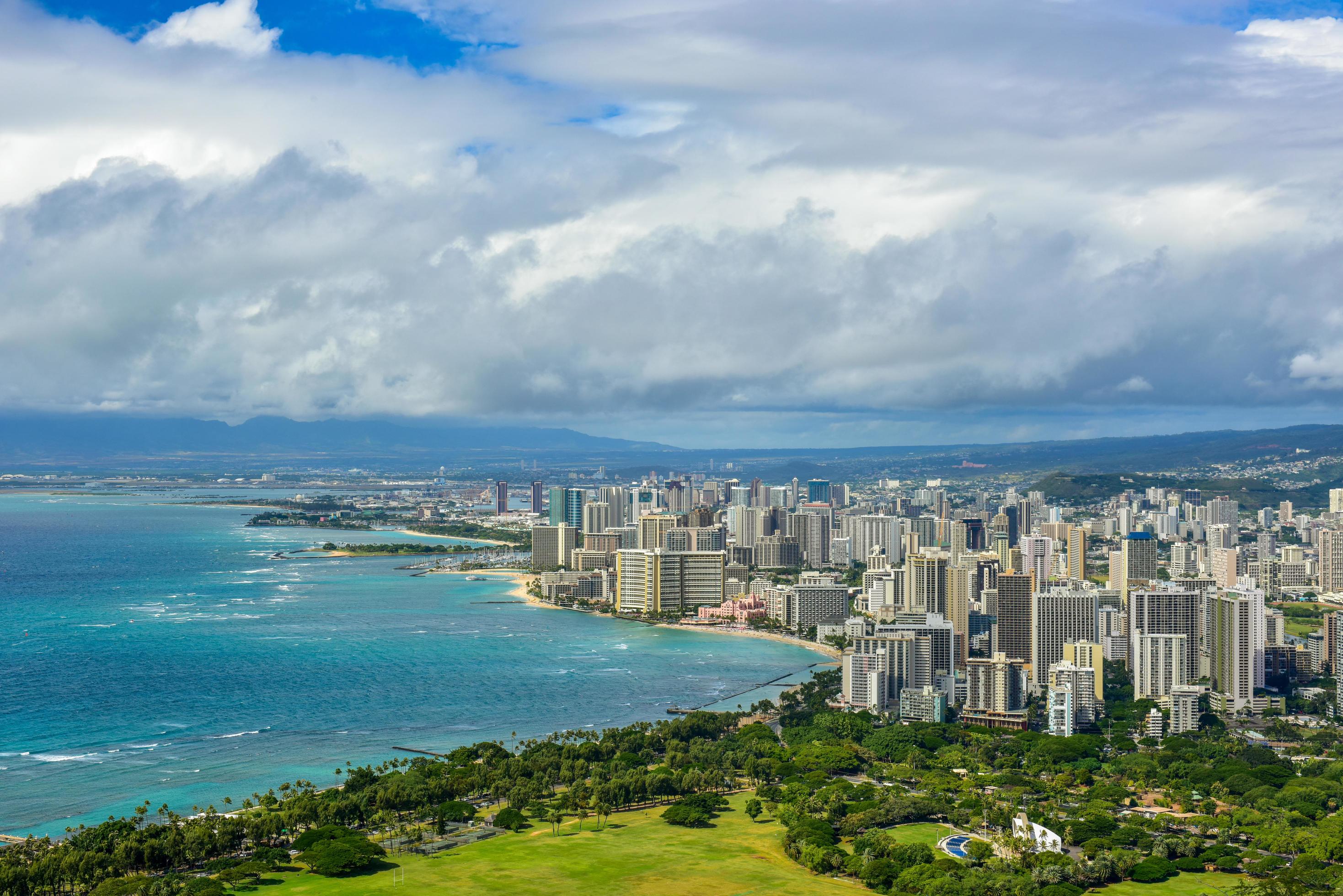 Aerial photograph of Honolulu 1392156 Stock Photo at Vecteezy