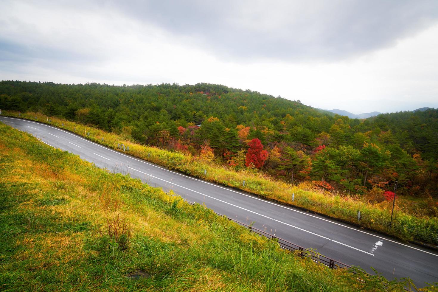 viaje por carretera de otoño foto