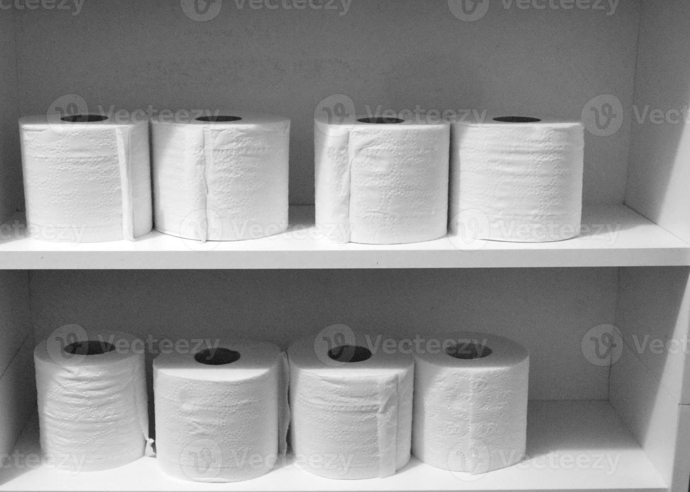 Toilet Paper Rolls on Shelf 1393074 Stock Photo at Vecteezy