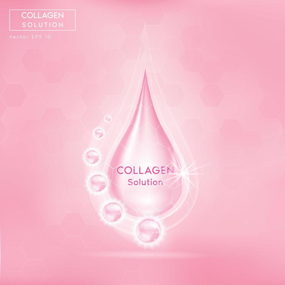 Pink collagen realistic drop vector