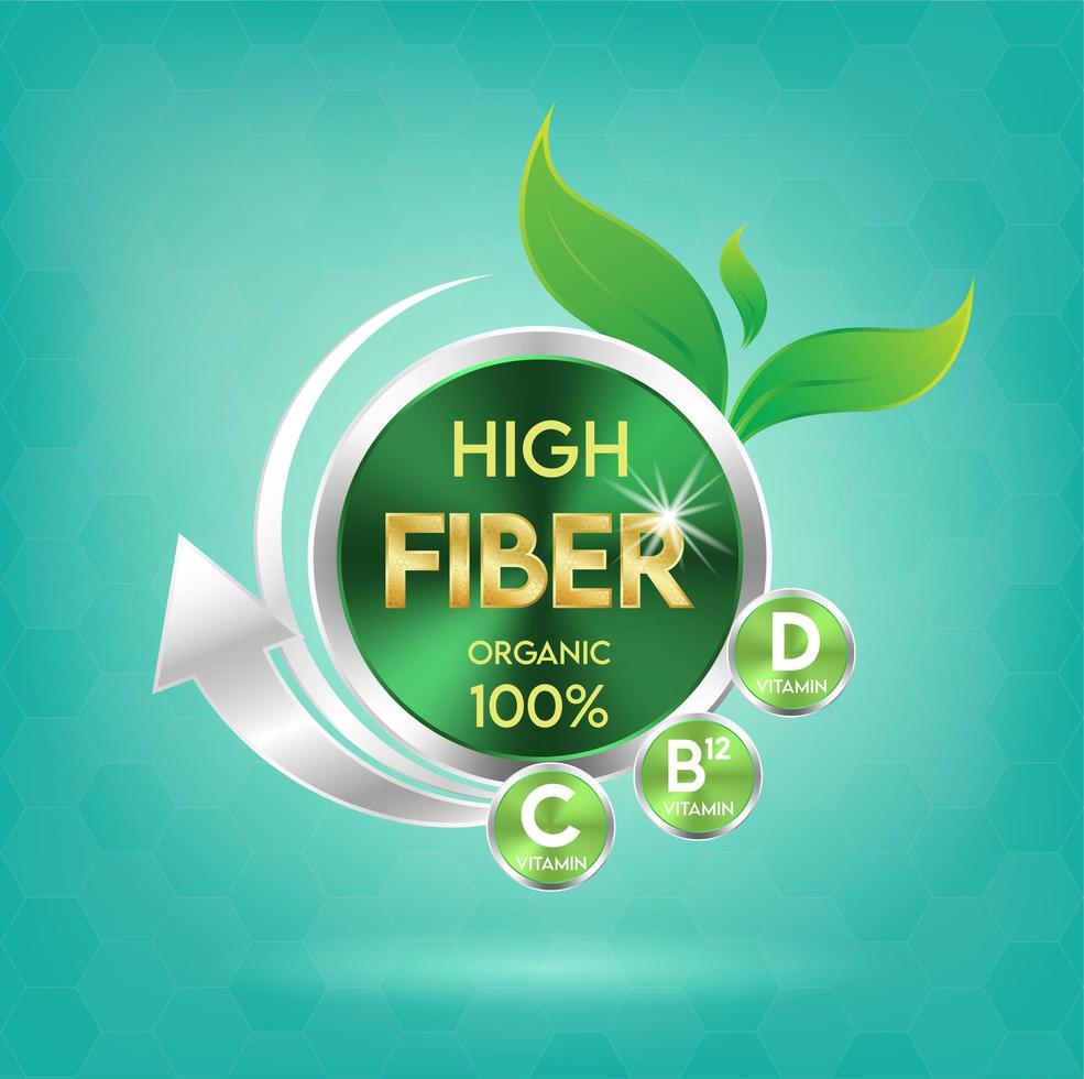 Food fiber for health and wellness concept badge  vector