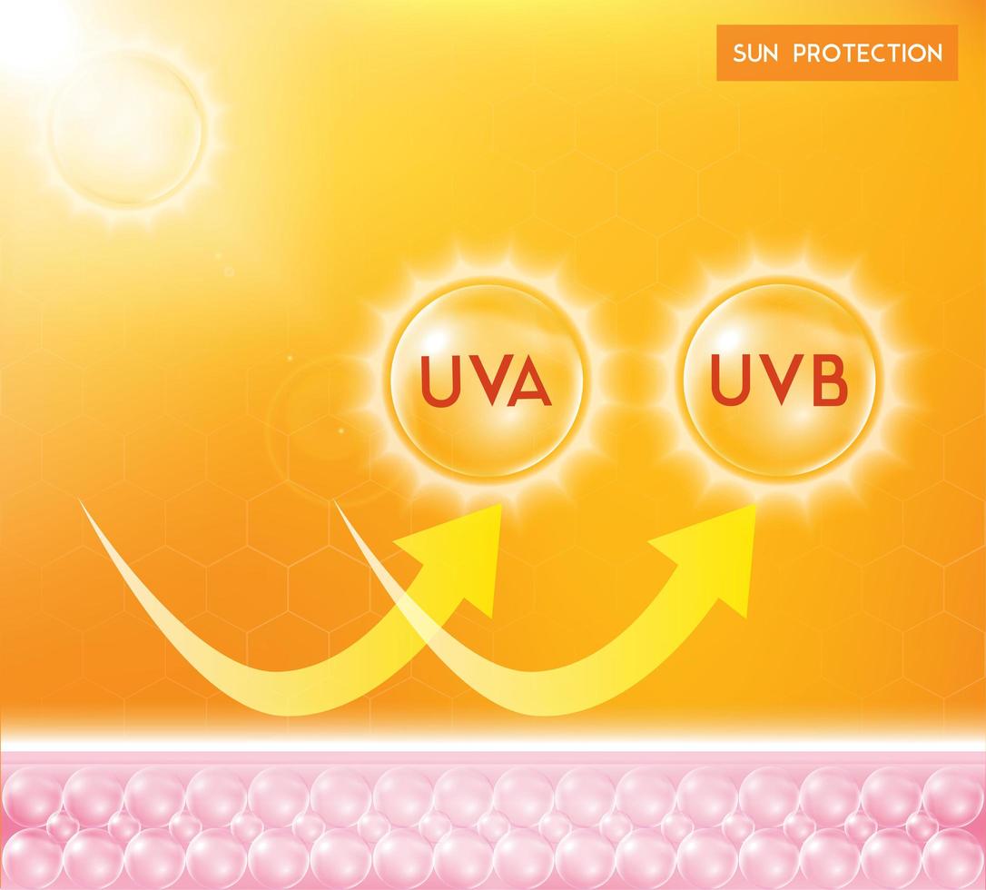 banner de infografía de protección uv vector