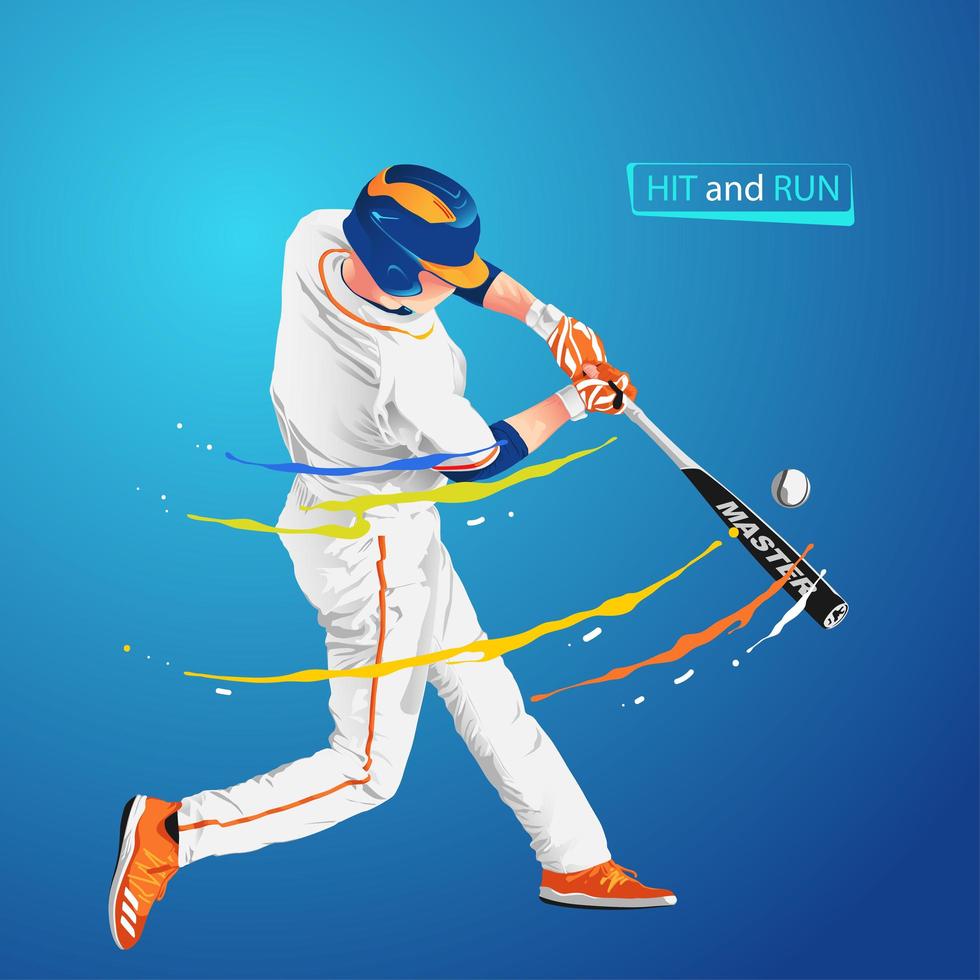 Baseball batter hitting ball design  vector