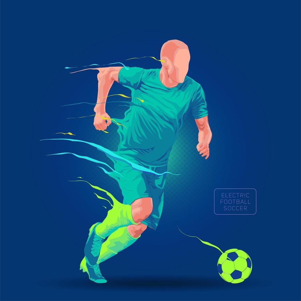 futbolista corriendo diseño vector