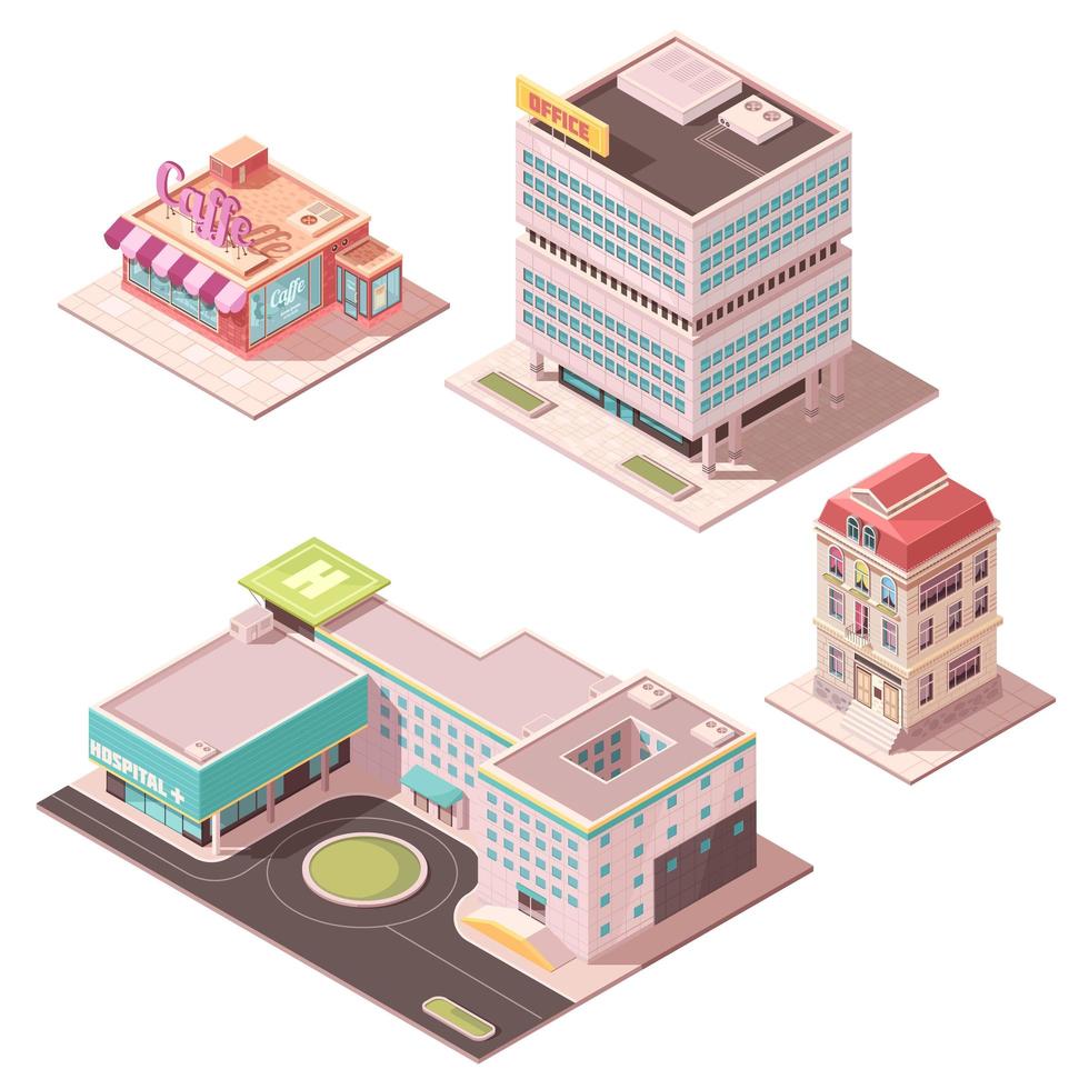 Building Set Isometric vector
