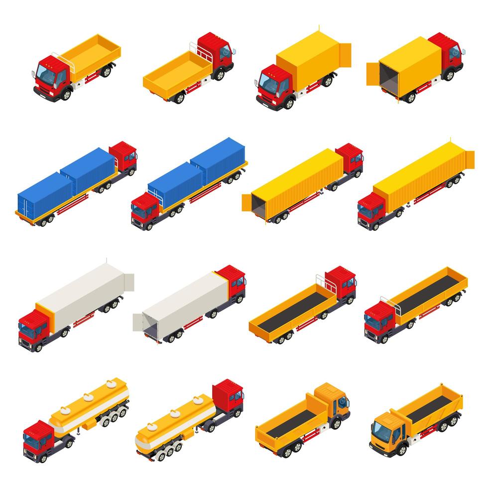 Truck Isometric Set vector