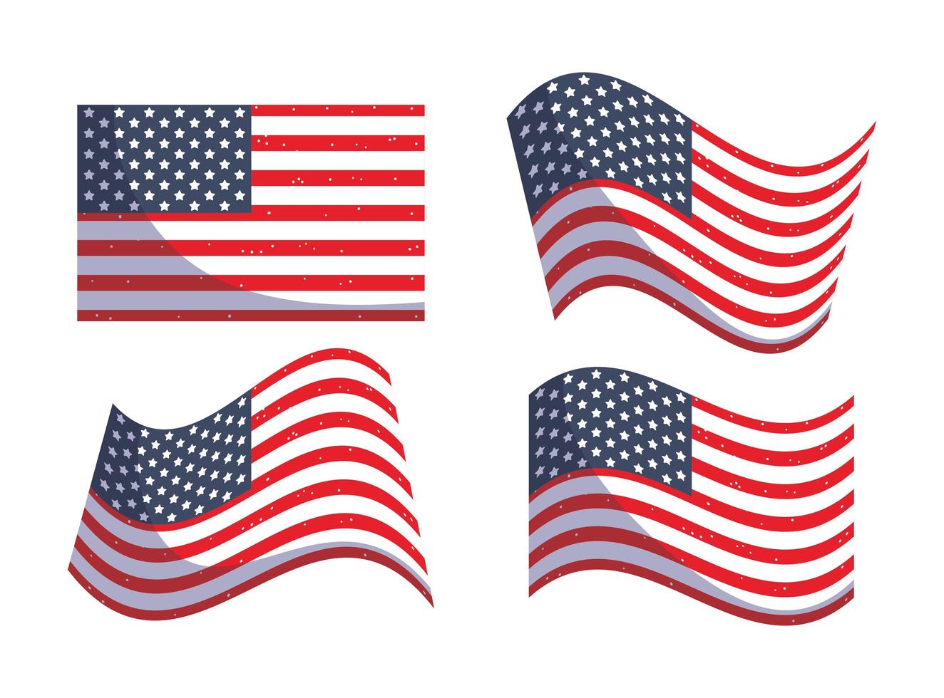 diseño de banderas de estados unidos aislado vector