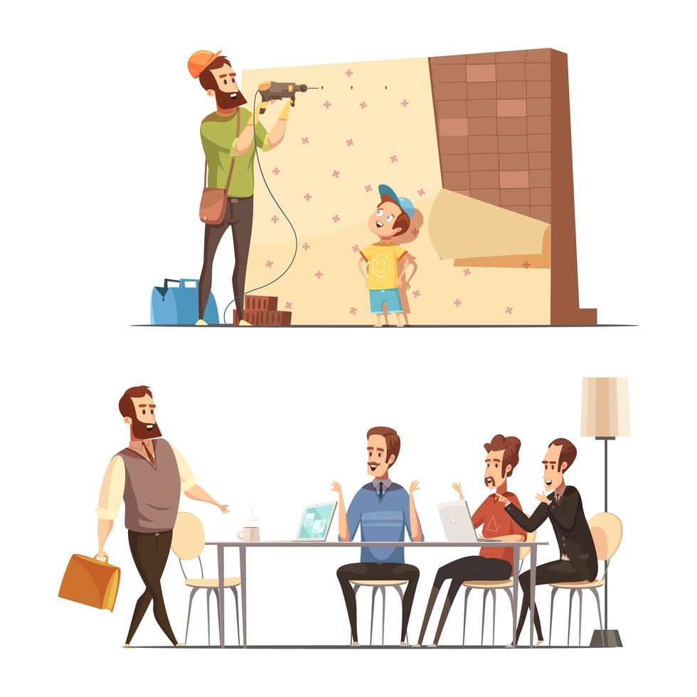 Cartoon fatherhood concept vector