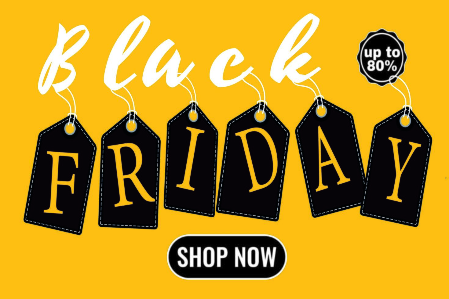 Black Friday Sale Label Yellow Poster vector