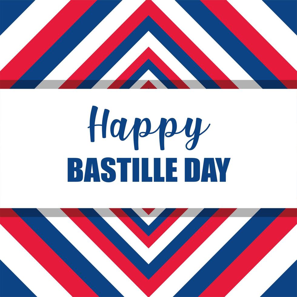 Striped background of happy Bastille day vector design