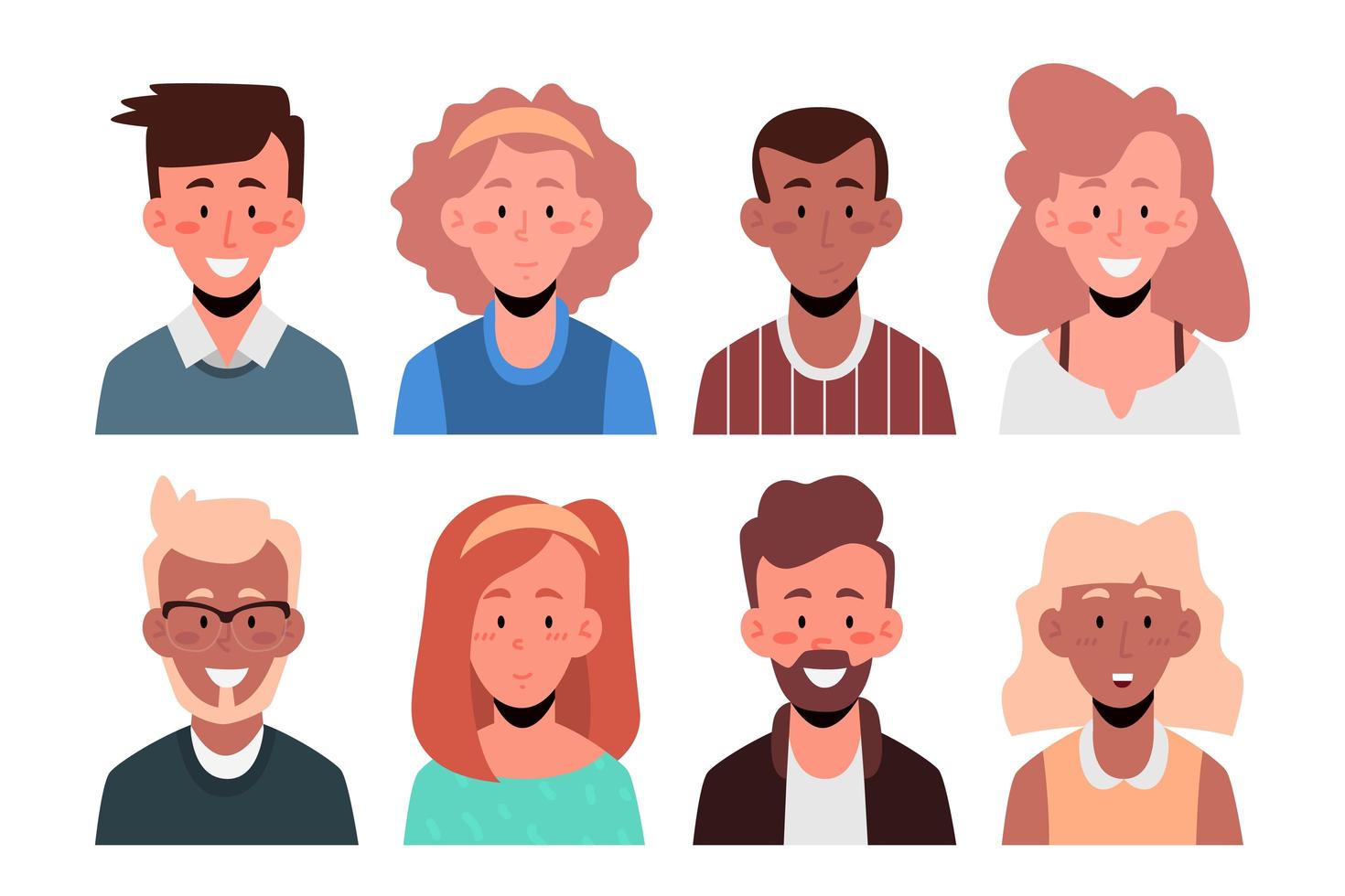 conjunto de avatar de personas vector