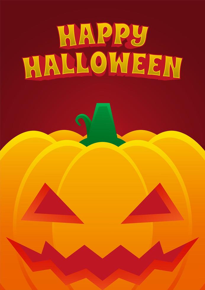 Halloween Event Poster with Evil Pumpkin vector