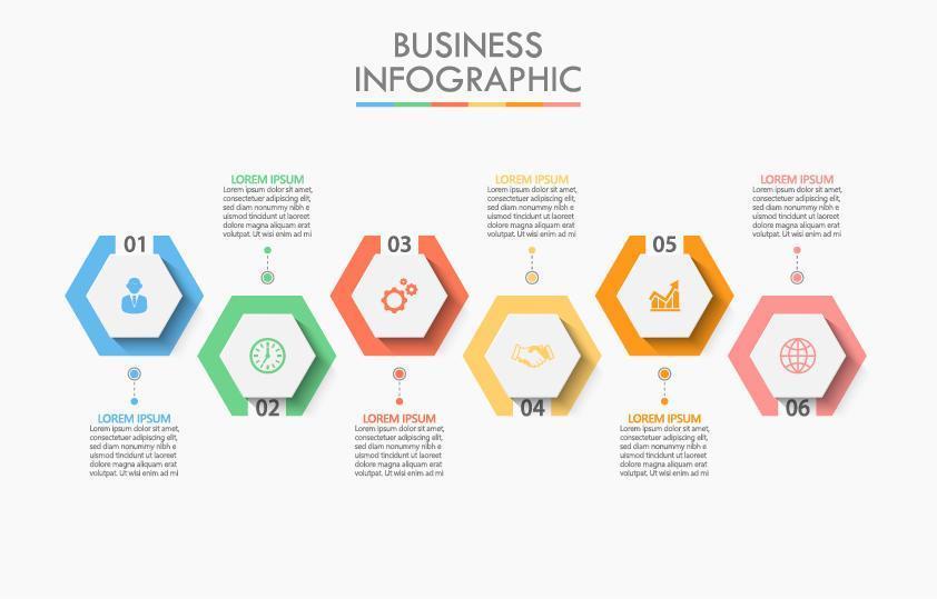 Infographic with Hexagonal Designs  vector