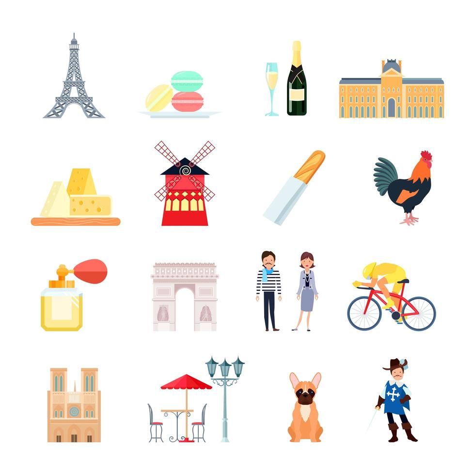 French icon set vector