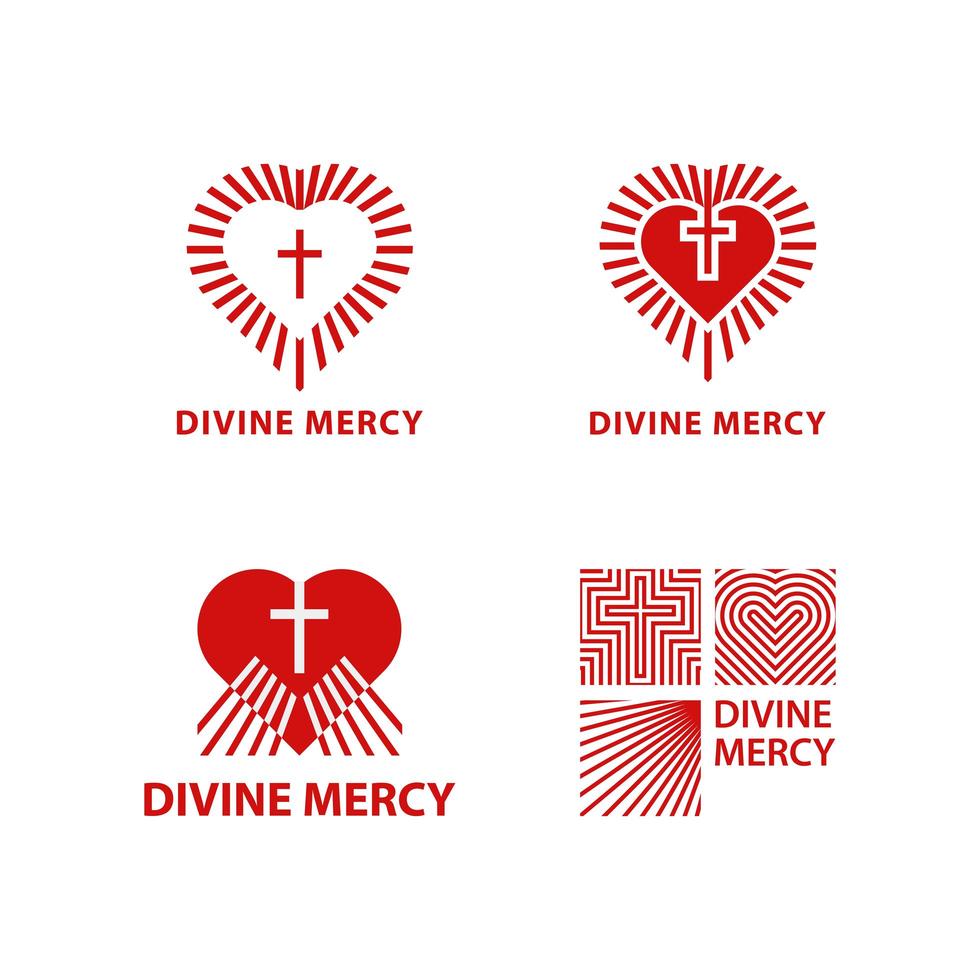 conjunto de logotipo de la divina misericordia vector