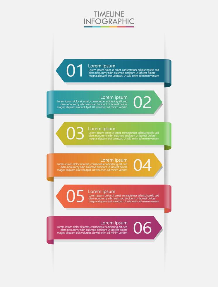 Modern Infographics Timeline with Colorful Banners vector