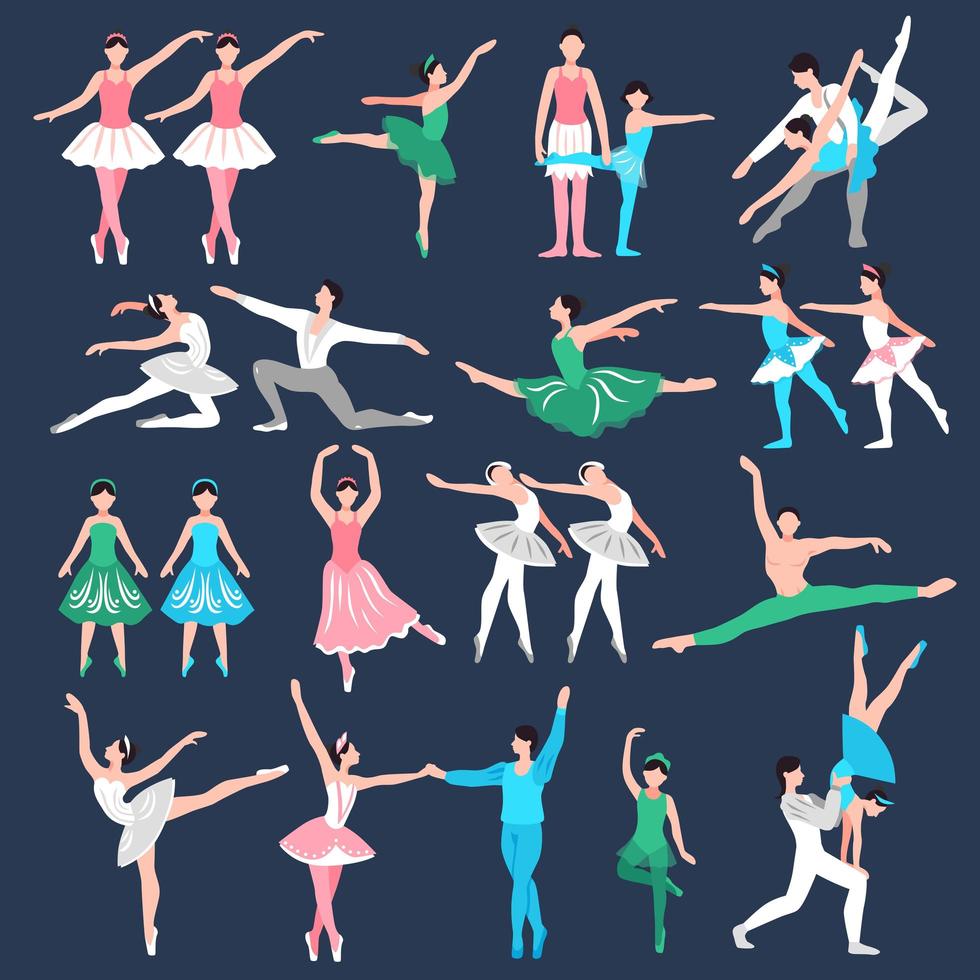 conjunto de bailarina de ballet vector