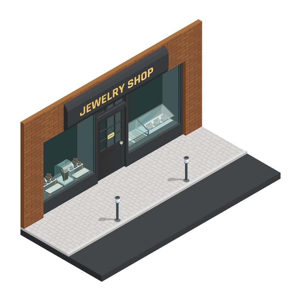 Isometric jewelry shop  vector