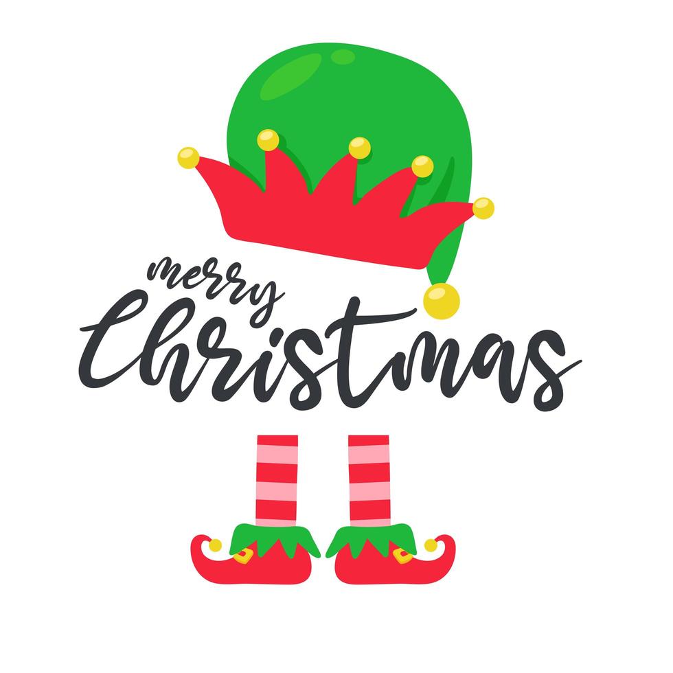 Elf's legs and hat design for Christmas vector