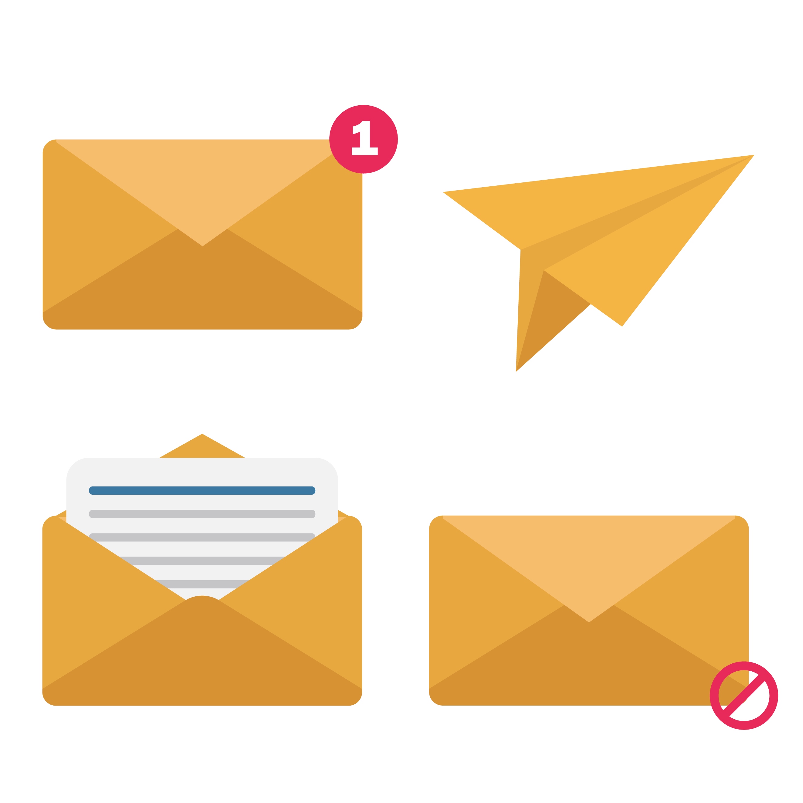 Flat style envelope icon set 1394995 Vector Art at Vecteezy