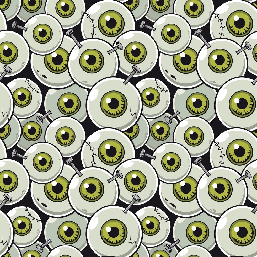 patrón de zombie globo ocular vector