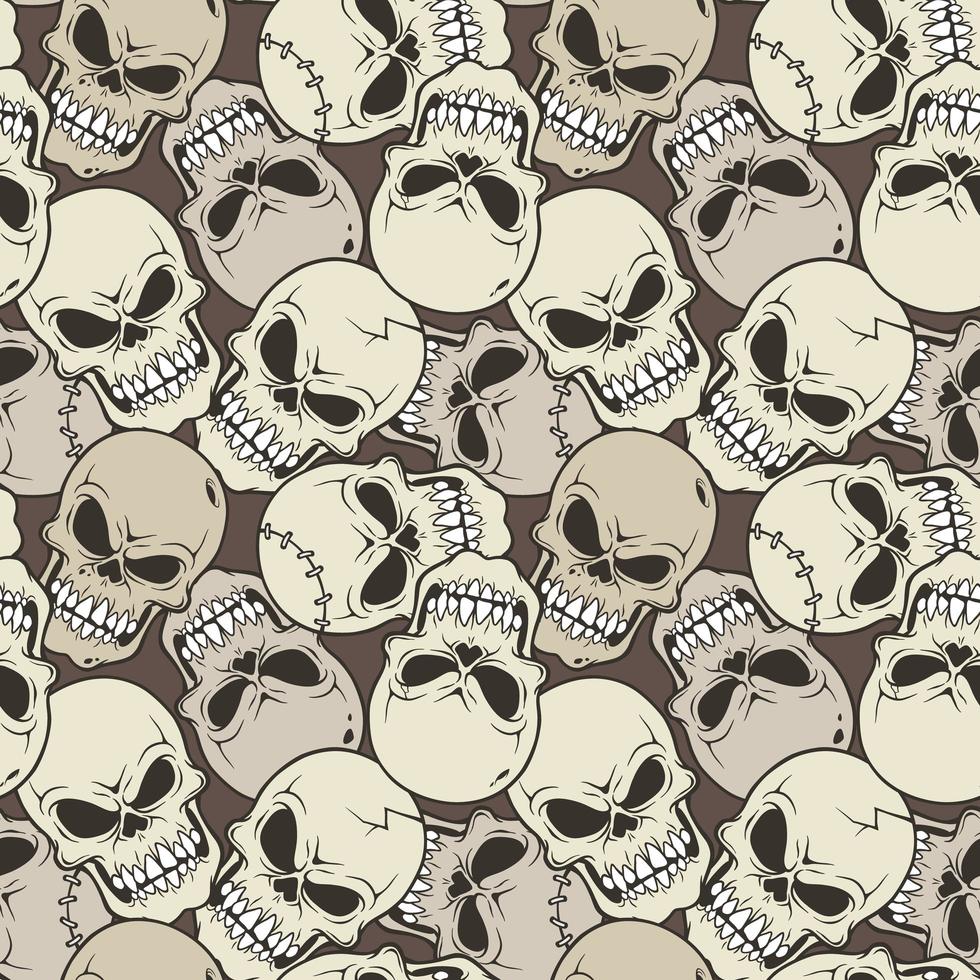 Skull face pattern on brown background vector
