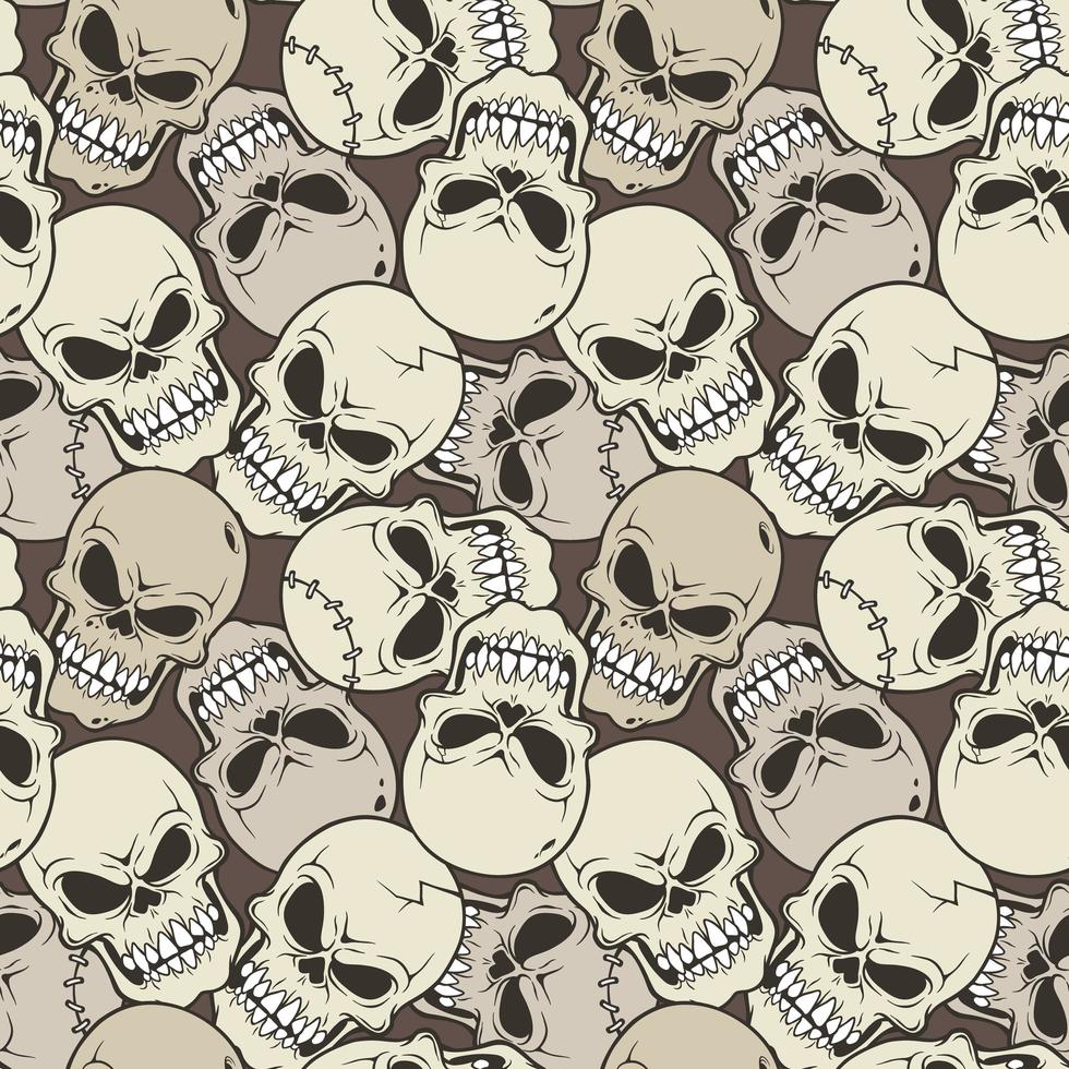 Skull face pattern on brown background vector