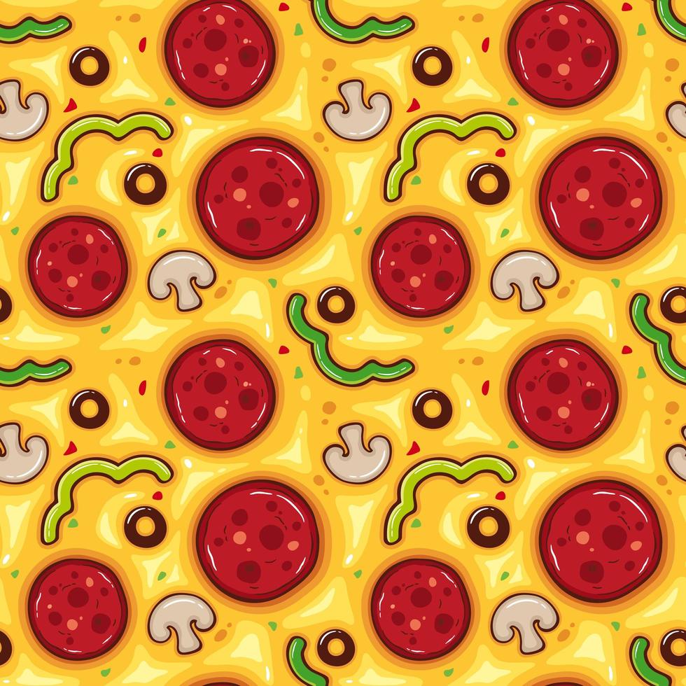 Pizza topping pattern vector