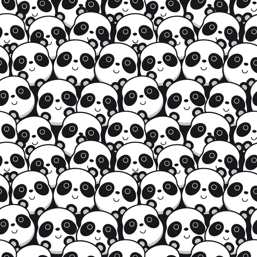 Panda face pattern  vector