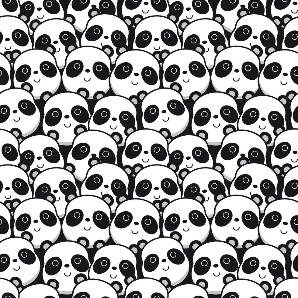 Panda face pattern  vector