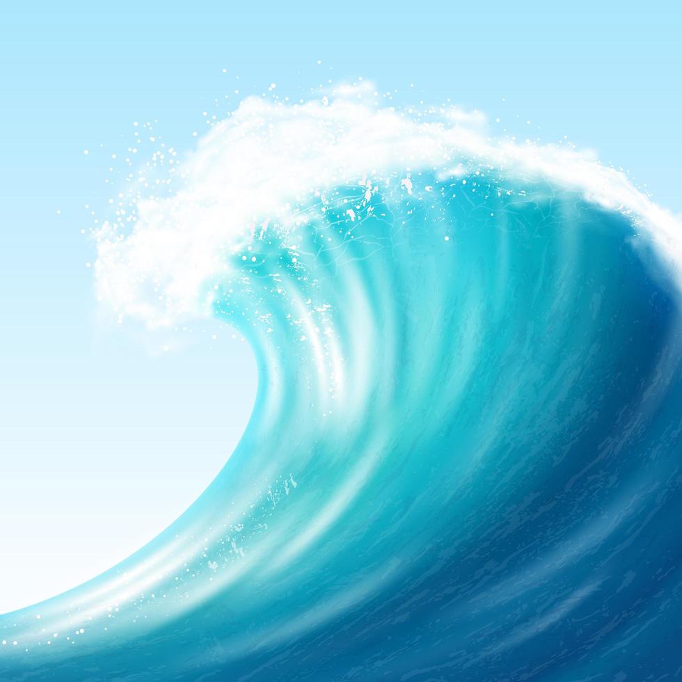 Realistic ocean big wave  vector