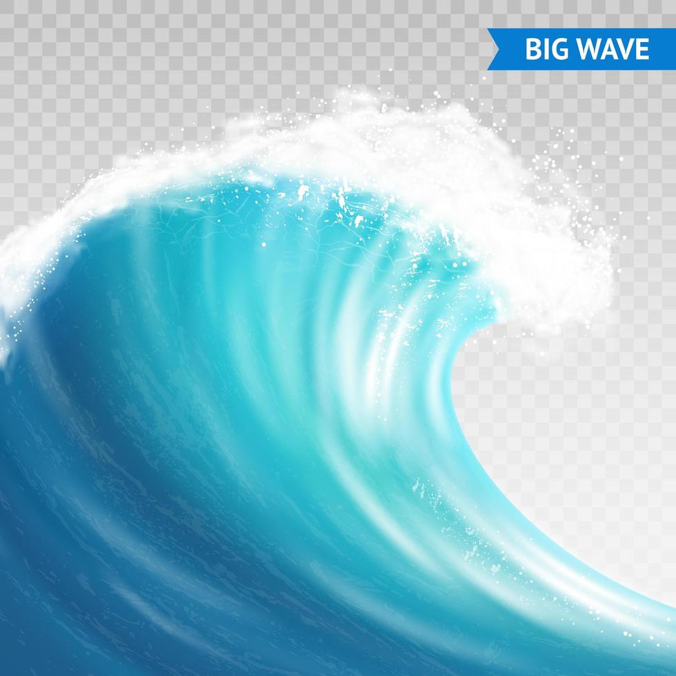 Realistic ocean big wave  vector