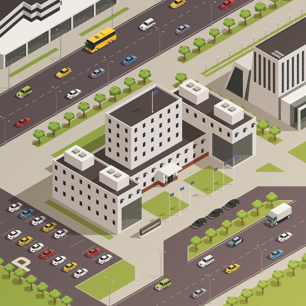 Isometric government buildings  vector